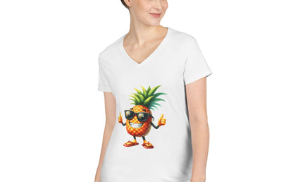 Party Pineapple Ladies' V-Neck T-Shirt