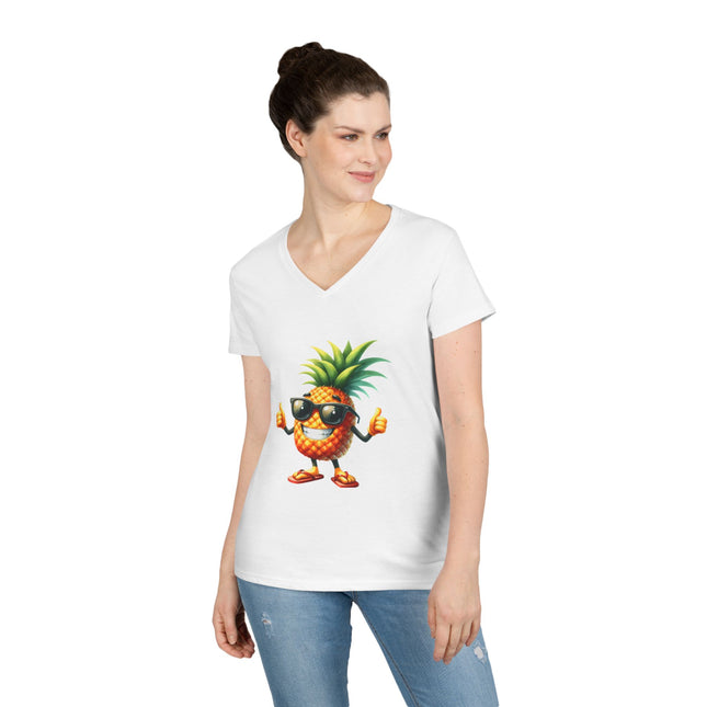Party Pineapple Ladies' V-Neck T-Shirt