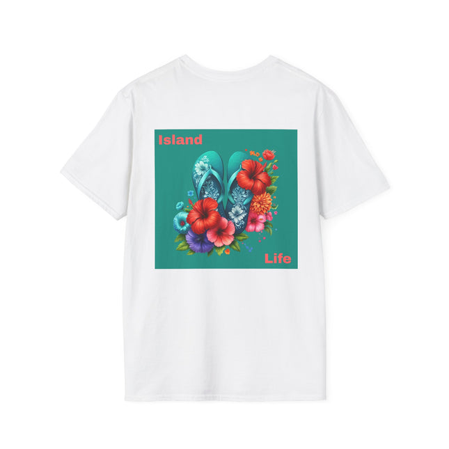 Island Life Unisex T-Shirt | Tropical Flip Flop Graphic Tee