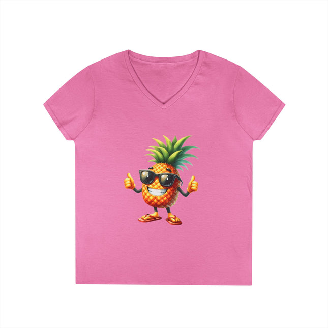 Party Pineapple Ladies' V-Neck T-Shirt