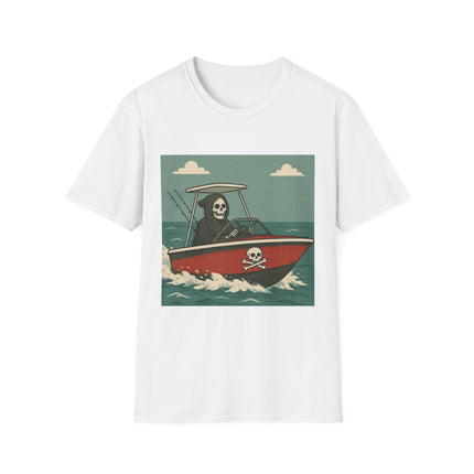 Grim Reaper Boat Halloween Holiday Unisex Graphic Tee
