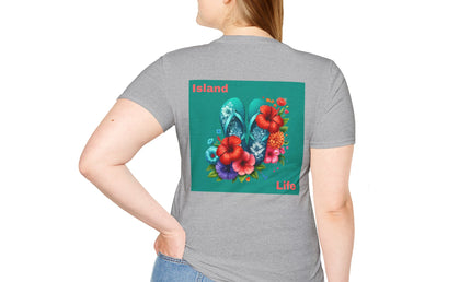 Island Life Unisex T-Shirt | Tropical Flip Flop Graphic Tee