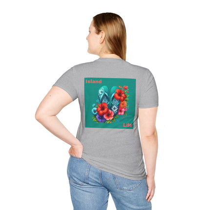 Island Life Unisex T-Shirt | Tropical Flip Flop Graphic Tee