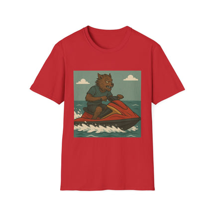 Wolfman Jet Ski Halloween Holiday Unisex Graphic Tee