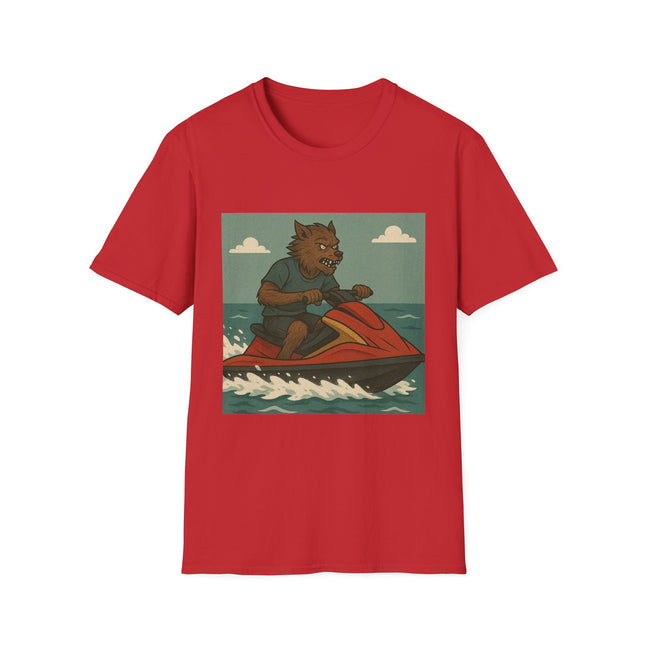 Wolfman Jet Ski Halloween Holiday Unisex Graphic Tee