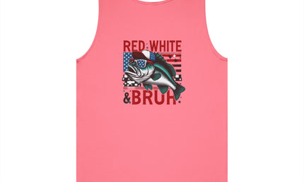 Patriotic Red, White, & Bruh Fishing Tank Top