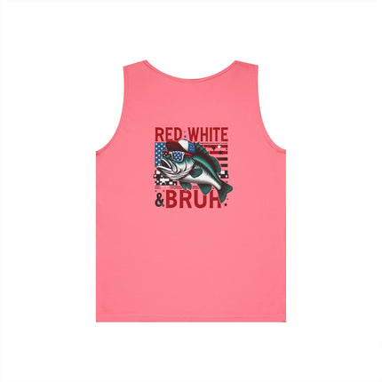 Patriotic Red, White, & Bruh Fishing Tank Top