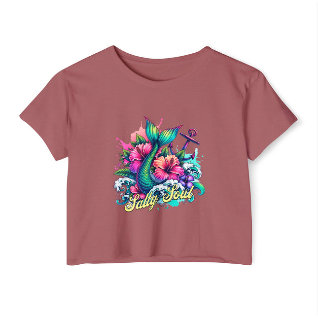 Mermaid Festival Crop Top, Beachwear, Nautical Style Tee
