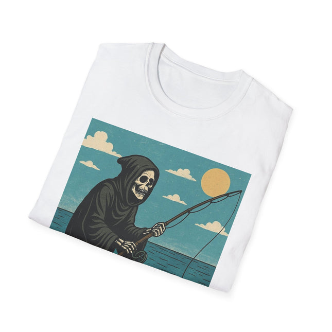 Grim Reaper Fishing Halloween Holiday Unisex Graphic Tee