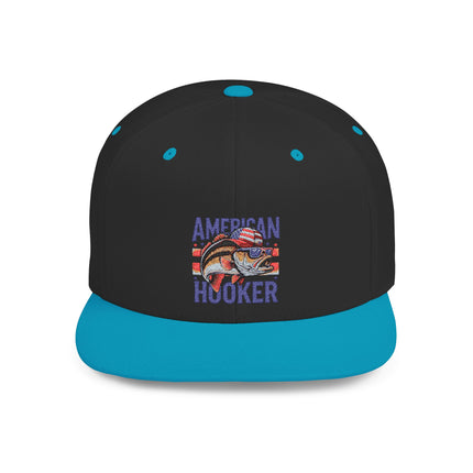 American Hooker Fishing Flat Bill Snapback Hat