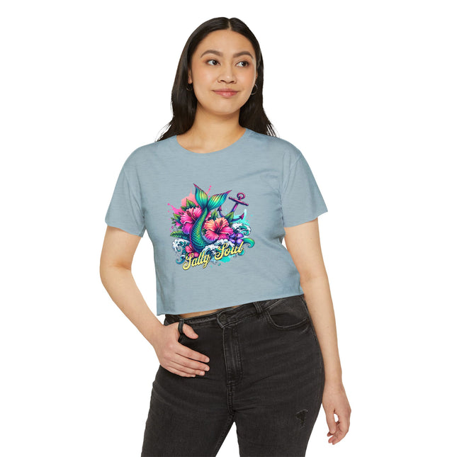 Mermaid Festival Crop Top, Beachwear, Nautical Style Tee