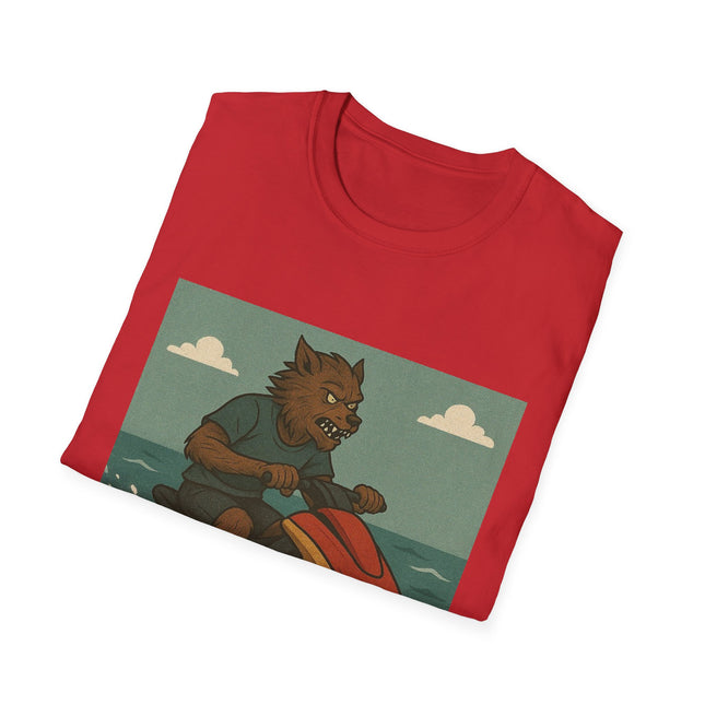 Wolfman Jet Ski Halloween Holiday Unisex Graphic Tee