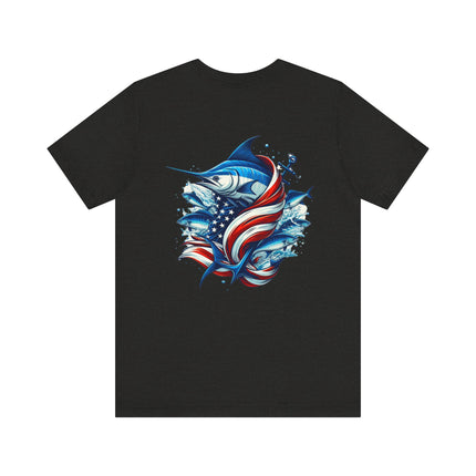 Patriotic Marlin Graphic Fishing Tee
