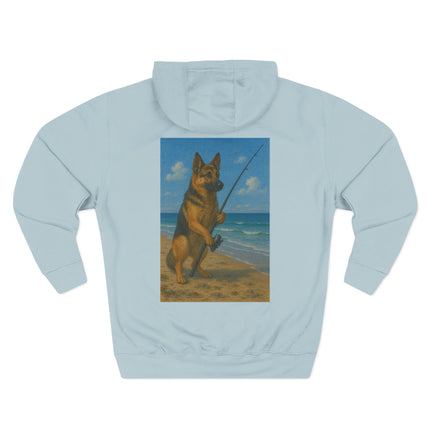 German Shepherd Fishing Fleece Hoodie
