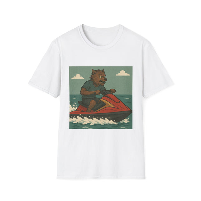 Wolfman Jet Ski Halloween Holiday Unisex Graphic Tee