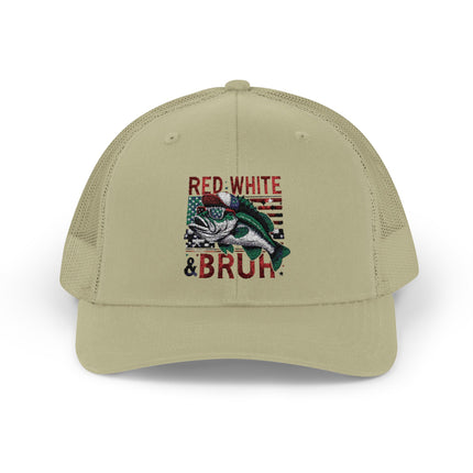 Patriotic Fishing Snapback Cap, Outdoor Hat, Red White & Bruh Cap