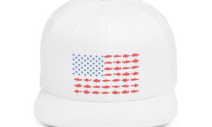 Patriotic Flat Bill Snapback Hat with Flag Design