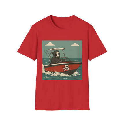Grim Reaper Boat Halloween Holiday Unisex Graphic Tee