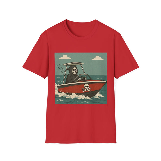 Grim Reaper Boat Halloween Holiday Unisex Graphic Tee
