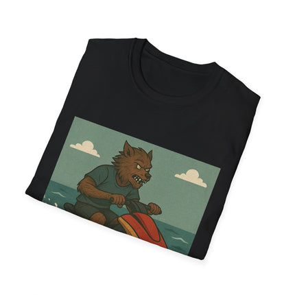 Wolfman Jet Ski Halloween Holiday Unisex Graphic Tee