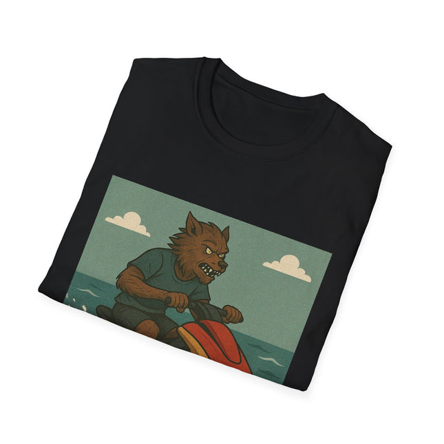 Wolfman Jet Ski Halloween Holiday Unisex Graphic Tee