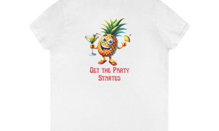Party Pineapple Ladies' V-Neck T-Shirt