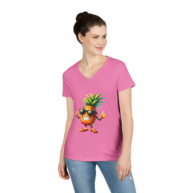 Party Pineapple Ladies' V-Neck T-Shirt