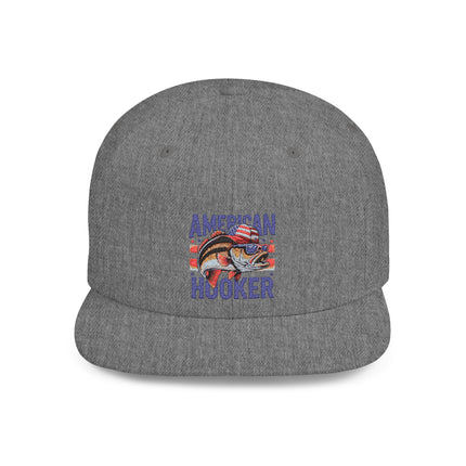American Hooker Fishing Flat Bill Snapback Hat