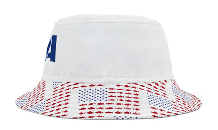 USA Patriotic Fishing Themed Bucket Hat