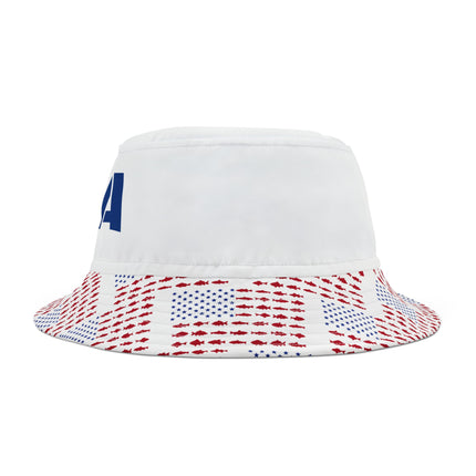 USA Patriotic Fishing Themed Bucket Hat