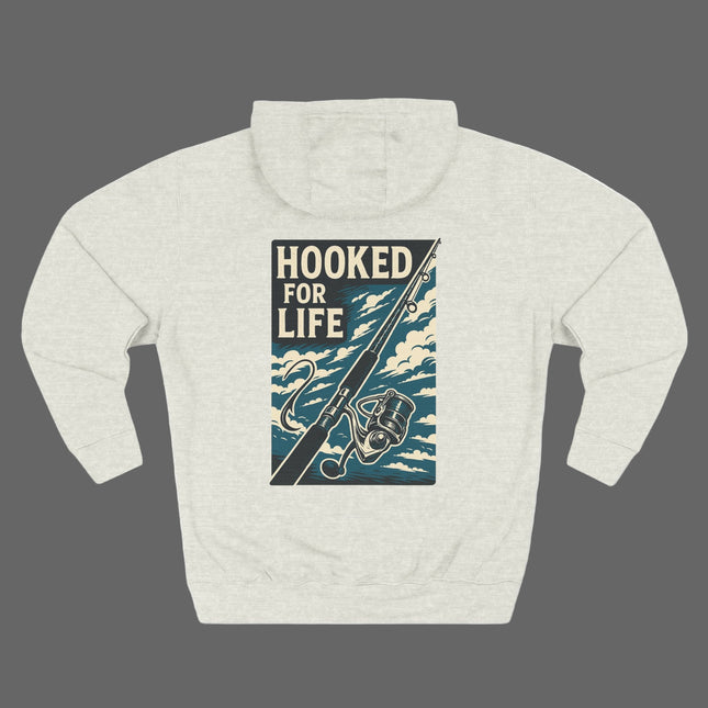 Hooked for Life Fishing Fleece Hoodie