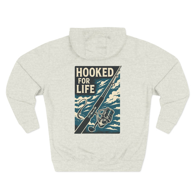 Hooked for Life Fishing Fleece Hoodie