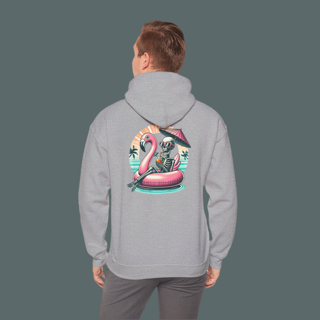 Skeleton Flamingo Graphic Hoodie, Unisex Sweatshirt