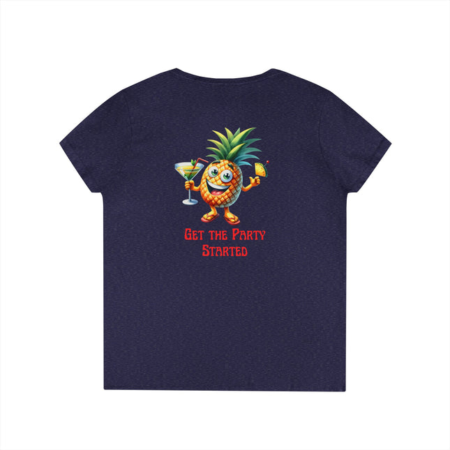 Party Pineapple Ladies' V-Neck T-Shirt