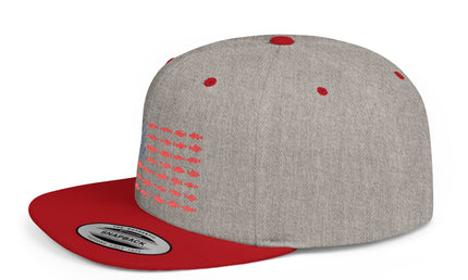 Patriotic Flat Bill Snapback Hat with Flag Design