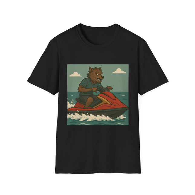 Wolfman Jet Ski Halloween Holiday Unisex Graphic Tee
