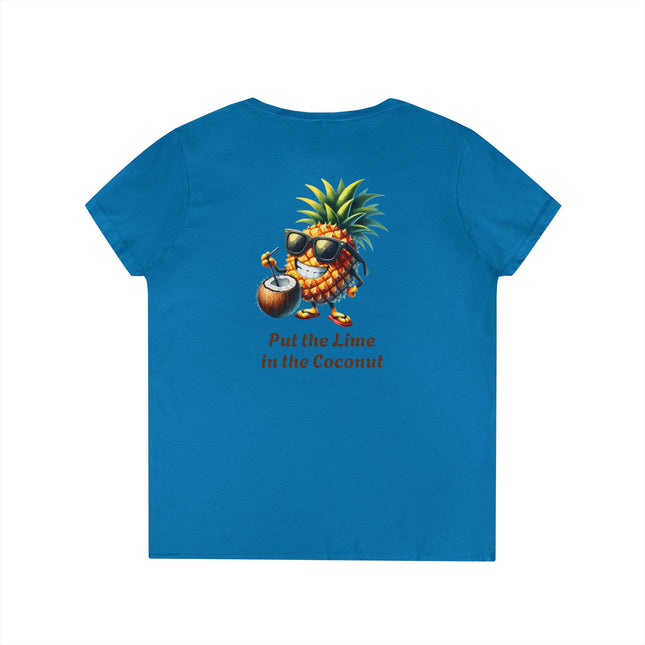 Lime Coconut Pineapple Ladies' V-Neck T-Shirt