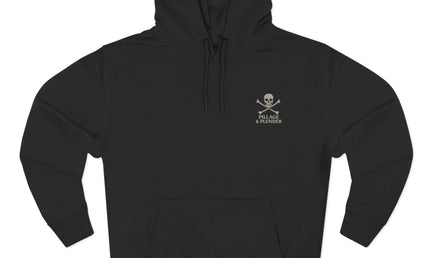 Black Pirate Pillage & Plunder Fleece Hoodie