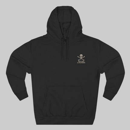 Black Pirate Pillage & Plunder Fleece Hoodie