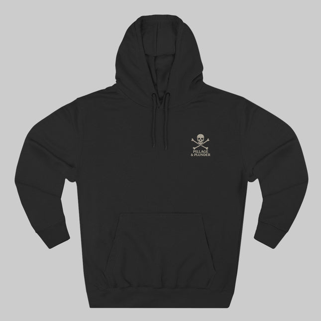 Black Pirate Pillage & Plunder Fleece Hoodie