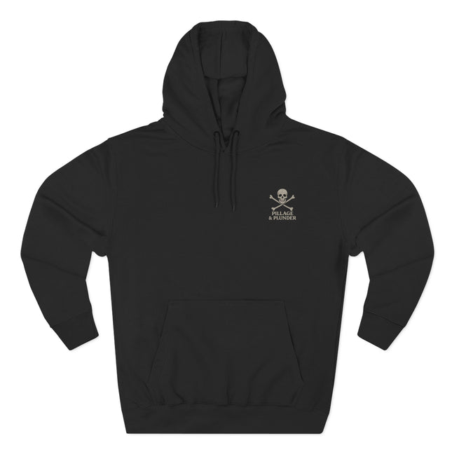 Black Pirate Pillage & Plunder Fleece Hoodie