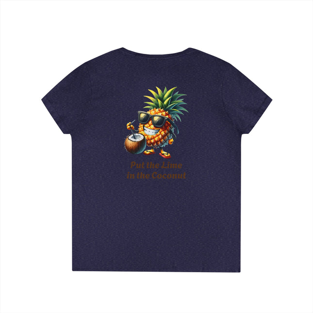 Lime Coconut Pineapple Ladies' V-Neck T-Shirt
