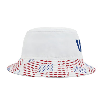 USA Patriotic Fishing Themed Bucket Hat