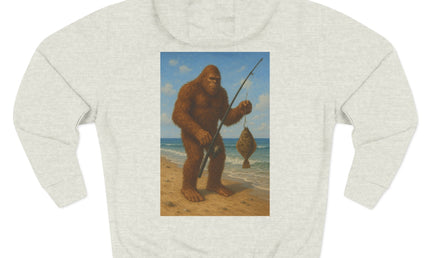 Bigfoot Beach Fishing Fleece Hoodie
