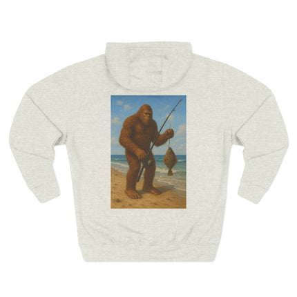 Bigfoot Beach Fishing Fleece Hoodie