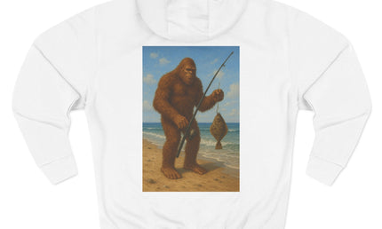 Bigfoot Beach Fishing Fleece Hoodie