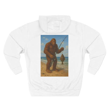 Bigfoot Beach Fishing Fleece Hoodie