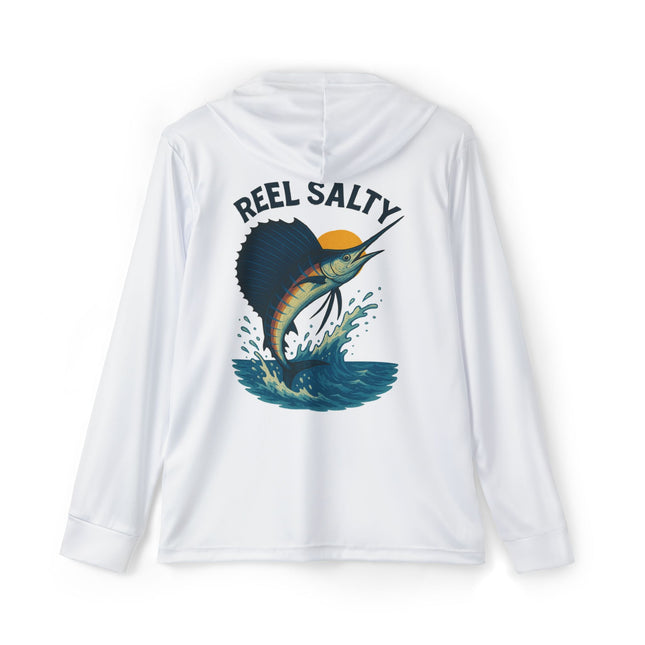 Sailfish Reel Salty Graphic Performance Hoodie Shirt UPF+50