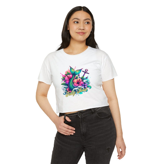Mermaid Festival Crop Top, Beachwear, Nautical Style Tee