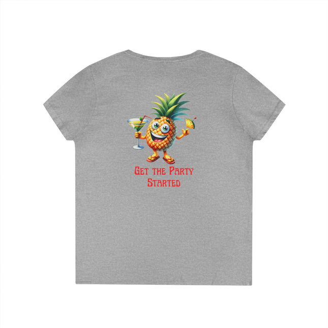 Party Pineapple Ladies' V-Neck T-Shirt